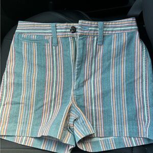 Madewell Teal and Multicolor Striped Men's Shorts